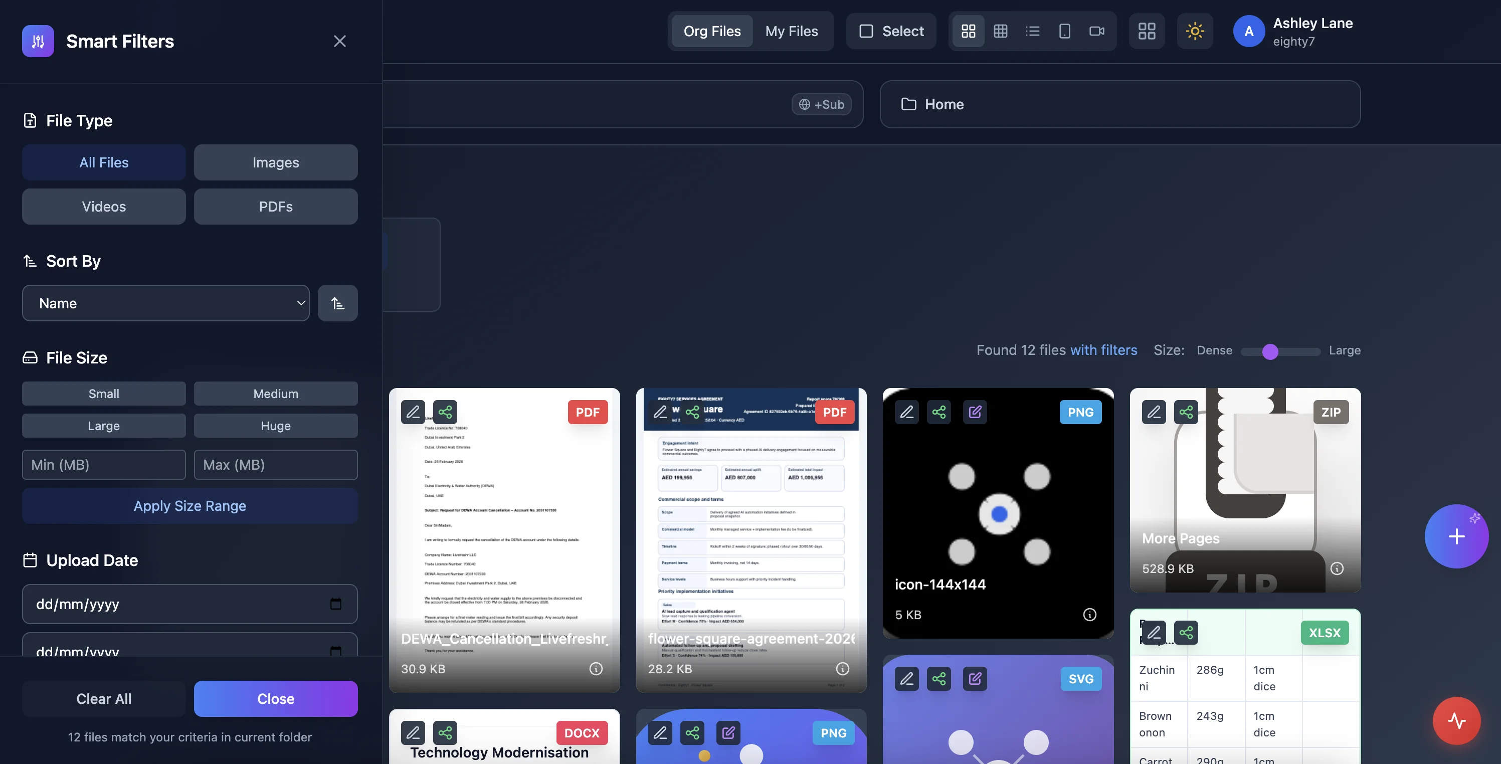 Bytes asset detail view